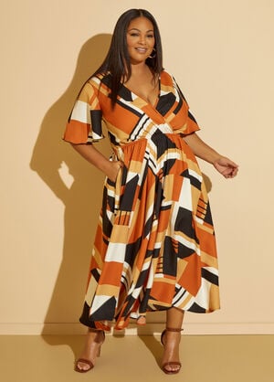 Abstract A Line Maxi Dress, Multi image number 0