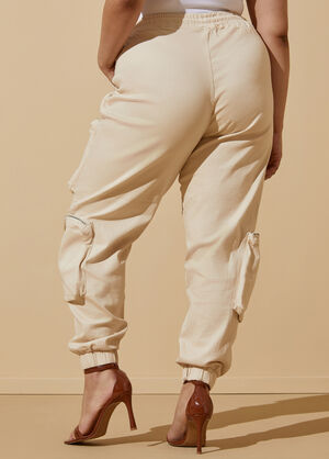 Mid Rise Cargo Joggers, Ivory image number 1