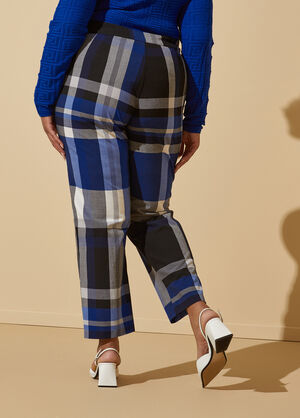 Plaid Mid Rise Ankle Pants, Surf The Web image number 1
