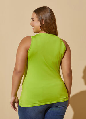 The Easy Basic Stretch Knit Tank, Lime Green image number 1