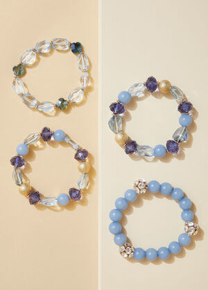 Bead And Crystal Bracelet Set, Lt Sky Blue image number 0