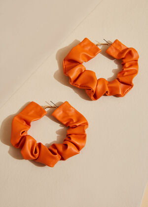 Scrunch Faux Leather Earrings, Exuberance image number 0