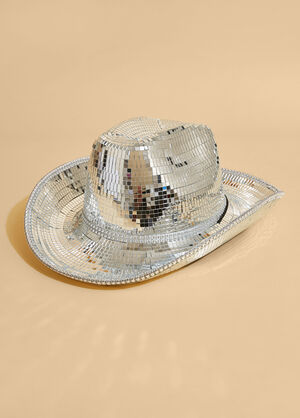 Mirrored Disco Cowboy Hat, Silver image number 1