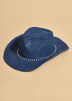 Whiskered Denim Cowboy Hat, Denim image number 1