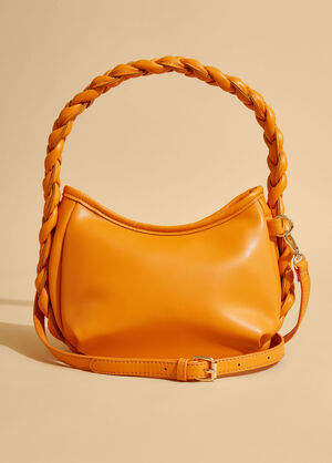 Braided Faux Leather Satchel, Exuberance image number 0